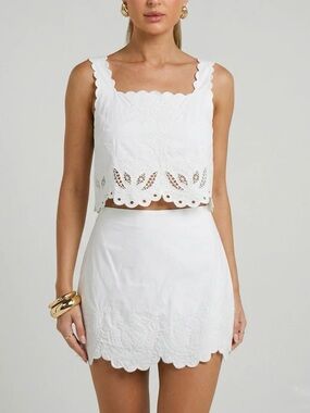WAPG We’re All Pretty Girls - Embroidered Scallop Top & Skirt Set